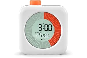 ‎BLUESWAN BlueSwan Visueller Timer Digital, 3 in 1 Timer mit Drehbarer, Eieruhr Kinder, Uhr und Stumme Alarmfunktion, 60-Min Countdown, Kinder Zeitmanagement Tool, für ADHD, Zuhause, Küche, Kochen, Büro, Weiß