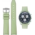 HEYOZURY Watch Strap for 20 mm Omega x Swatch MoonSwatch Rolex Watch Silicone Men with Stainless Steel Folding Clasp Replacement Strap Original Bracelet Omega x Swatch MoonSwatch Speedmaster