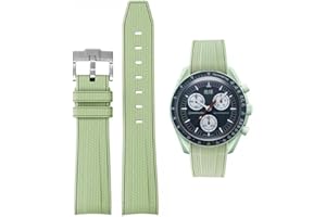 HEYOZURY 20mm Cinturino per Orologiper 20mm Omega x Swatch MoonSwatch Orologio Rolex Orologio in Silicone Uomini con Chiusura In Acciaio Inox Bracciale di Ricambio Originale Omega Speedmaster