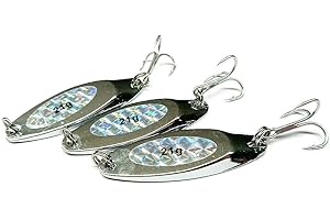 PREDILURES Bass Wedge Lure 3 X 21g Chrome Wedges Dexter Style Metal Spinners Deep Slow Pitch Prisma Bait