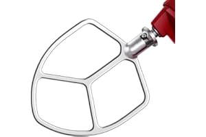 Gdrtwwh Frusta piatta in acciaio inox per mixer KitchenAid da 5 e 6 quarti, per cottura al forno, pasticceria, pasta, impasto e miscelazione (lavabile in lavastoviglie)
