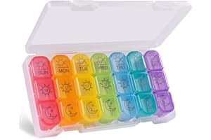 7 Day Pill Organizer 3 Times a Day Pill Box, MERICARGO Weekly Medicine Organizer Pill Case Large Daily Pill Container for Fish Oils, Vitamin, Supplements