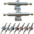 LEEFAI Pro Fingerboard Trucks G3 32 mm Wide -with Single Axles-Inverted Kingpin and pivot cups hardware basesplate (Silver, 32MM)