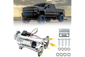 ADDLIVE LKW Hupe 12v, Drucklufthorn mit Kompressor 600dB, Luft Horn Auto Laut, Doppelrohr Lufthorn, Air Horn Kit für Alle 12V Fahrzeuge LKW Zug Auto van Boot Motorrad Zinklegierung