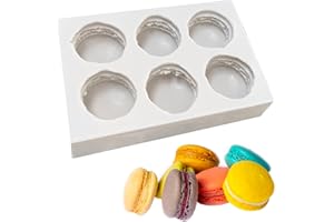 KLAIMBMO Stampo in silicone a 6 cavità per macaron, macaron, hamburger, macaron, zucchero, caramelle, cioccolato, candele, sapone