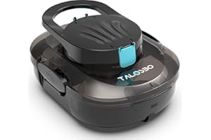 TALOSBO Pleco S1 Poolroboter Akku, Leichter Poolsauger mit Dual-Antriebsmotoren, 80 Min Reinigungszeit, 2,5 Stunden Ladezeit, Auto Parken Poolreiniger für Flache Böden Pools