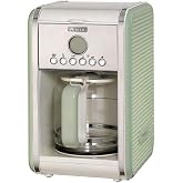 Ariete Vintage Filtre Kahve Makinesi Yeşil 1342/04-2 Lt Temperli Cam S&uuml;rahi, 12 Fincan Kapasite, 960 Watt, Amerikan Kahve Mak