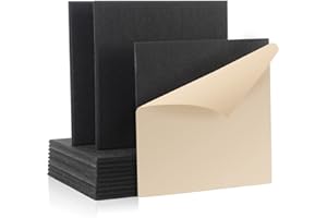 Rdutuok 12 Pièces Auto-Adhésif Mousses Acoustiques, 30 x 30 x 1 cm, Absorbeurs Acoustiques, Panneaux Acoustiques, Pour Studio d'enregistrement, Bureau, Studio,Décoration Murale (Noir)
