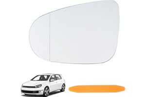 NewZC Miroir Retroviseur Exterieur Gauche pour VW Golf 6 MK6 2010-2014/Golf GTI 2010-2014/VW VI(5K1) 2008-2013/VW VI Cabriolet(517)2011-2016/VW 1T3 2010-2015 - Vitre Rétroviseur Côté Conducteur
