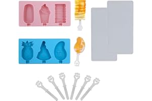 FYVADIO Moldes Helados, 2 piezas Moldes para Helados de Silicona Reutilizable Molde para Hacer Paletas para Hacer Helados libres de BPA para Niños y Adultos