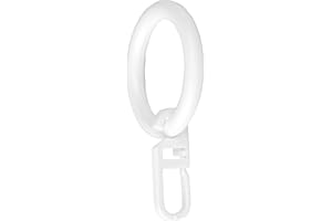 Bestlivings Gardinenringe (Ø28mm) mit Faltenlegehaken im 10er Pack, ideal für Gardinenstangen mit Ø16mm (Weiß) Ringe mit Faltenhaken
