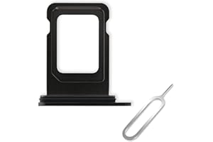 Cemobile SIM Card Tray Slot Holder Ersatz für iPhone 15 Pro & 15 Pro Max (Single SIM Version) mit wasserdichtem Gummidichtring + offenem Auswurfstift (Schwarzes Titan)