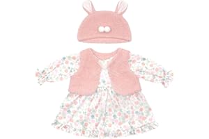 ZWOOS Vestiti per Bambole 50-55 cm, Set Gilet e Gonna Rosa Compatibile con New Born Baby Bambole, Regali per Ragazze, Bambini