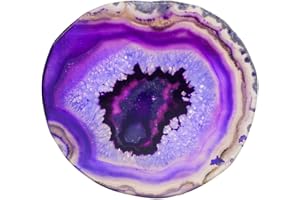 DAILY MALL dailymall Agate Boissons sous-Verres Agate Naturelle Tranche Géode Pierre Coaster pour Boissons, Cristal Quartz Tasse Tapis, Fabrication De Bijoux - Violet