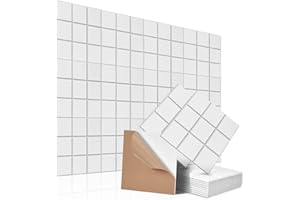 PAAUZOENG Kwadratowe płyty akustyczne, samoprzylepne, 12 sztuk, o wysokiej gęstości, do ścian, sufitów, drewna i drzwi, 9-częściowy