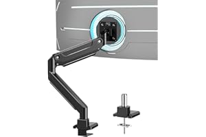 Supporto per monitor EP Gear da 17-49 pollici per schermi fino a 20 kg, braccio per monitor curvo ultrawide per impieghi gravosi, supporto per scrivania singolo regolabile, VESA 75x75 mm/100x100 mm