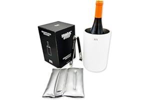 Huniox® Chill Out Refroidisseur de bouteilles de vin - Glacière à glace - Glacière Bouteille - Refroidisseur de vin - Refroidisseur de vin - Seau à glace - Champagne - Glacière - Glacière Cava (White)