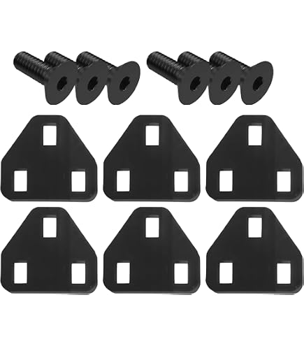 ETech4US Cleat Spacers 1mm For Shimano Look 3-Hole – 6x Set, Stackable, Black