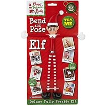 Figurine Elfe Noël «Elvie» - Corps Souple, Visage Vinyle - Décoration Festive Rouge