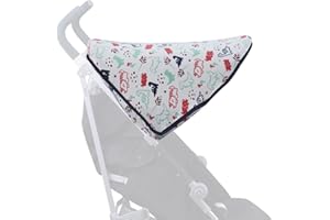 JYOKO KIDS Cubre capota de algodón Compatible con Maclaren Quest, Techno y Xt (DINO PARTY)