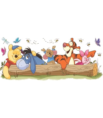 Autocollant Mural Winnie L’ourson – Frise Décorative 5 M – Facile à Poser – Multicolore