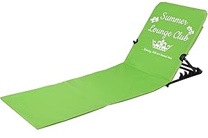 JEMIDI Lettino Prendisole Giardino - Sdraio Spiaggia Schienale Reclinabile - Materassino Mare Pieghevole con Sacca Portatile - Sedia Campeggio Verde