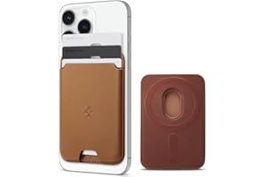 Spigen Valentinus MagFit Magnetyczny portfel, etui na karty, 3 karty, kompatybilne z modelami iPhone 15, iPhone 14, iPhone 13, iPhone 12, brązowy