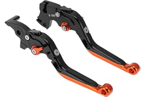 Partuto Motorcycle Short Brake Clutch Levers for KTM RC125 RC200 RC390 Motorbike Handlebar Brake Lever for KTM for DUKE 125 for DUKE 200 for DUKE 390 Adjustable Aluminum Alloy Black Orange