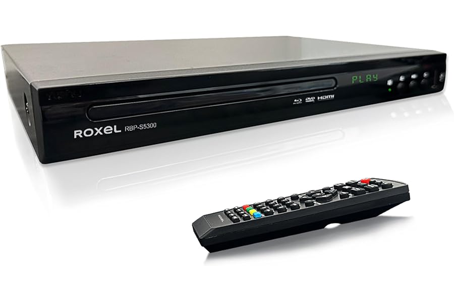 Roxel RBP-S5300A Blu-ray Player | Multi region | Digital LED Display | Dolby DTS Surround Sound | DVD Playback | USB, HDMI, RCA, Coaxial Port, All Region