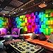 Produktbild Bunte 3D Stereo Cube Tapeten für Nachtclub Haus Dekor Ktv Wohnzimmer Wallpaper Benutzerdefinierte Größe Wandbild Non-Woven Tapete, 350X260Cm