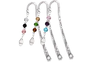 HOUSWEETY 3 Marque-pages Liseuse Signet avec Perles Cristal 123mm