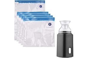 Irishom Bomba Eléctrica con Bolsas de Almacenamiento Al Vacío con Cable USB 5 Bolsas de Almacenamiento Portátil Recargable para Viajes Uso Doméstico Ahorre Espacio Blanco