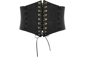 SCARLET DARKNESS Women Wide Corset Belt Elastic Waist Belt Lace-up Vintage Belts for Dresses