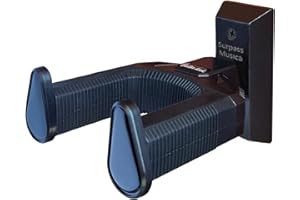 SurpassMusica Gitarrenhalter für die wand,gitarrenhalter wand für selbsthemmende Funktion,Gitarren-Wandhalterung für Akustikgitarre, klassische Gitarre, Bass, E-Gitarre(Schwarz,1 stück)