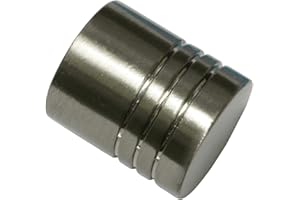 GARDINIA Remates para barras de cortina, 2 x Remates perfil cilíndrico, Serie Memphis, metal, Acabado acero inoxidable, Ø 16 mm