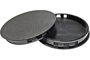 Qrity 2 Pezzi Tappi Copriforo 100mm in Plastica, Tappi per Fori di Perforazione, Nero, Coperture Decorative per Cassetto, Armadio, Mobili