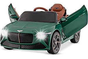 COSTWAY 12V Kids Ride on Car, Licensed Bentley Electric Vehicle Toy with Remote Control, Lights, Sounds, MP3/USB/Bluetooth, Two Motor Ride on Cars for Boys Girls (Green)