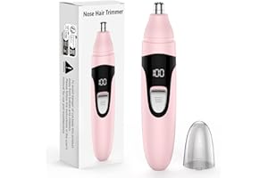 VOTEYO Tondeuse à poils de nez, rechargeable sans fil indolore oreille,pour homme et femme, voyant lumineux, lames à double bord pour un nettoyage facile (Rose)