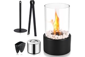 AEVQUAS Tabletop Fireplace Portable Bio Ethanol Table Top Fire Pit Bioethanol Fire Home Kitchen Living Room Garden Balcony Ethanol Burner for Christmas, Halloween, Valentine's Day