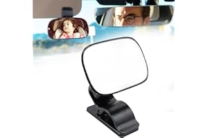 WSAMJIN Rücksitzspiegel für Babys, 360° Schwenkbar Bruchsicheres Autositz Rückspiegel mit Rahmenclip, Rücksitzspiegel Baby Kinder Rückspiegel für Kinderschale, Babyschale