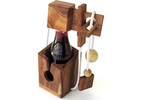 CASSE TÊTE pour BOUTEILLE de Bière. Jeu puzzle en bois massif aux normes CE, marque française Le Délirant®, difficulté 3/6. Tentez de libérer la bouteille ! idée cadeau original Noël - fête des pères.