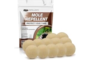 WENQHL Mole Repellent Ultrasonic, Gopher Repellent, Effective Mole Deterrent for Lawn, Natural Mole Traps for Garden, Groundhog Repellent, Vole Repellent, Mole Deterrent -12P (Mole Repellent-12P)