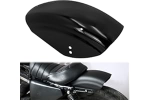 HDBUBALUS Motorcycle Rear Fender 7" Flat Fender Short Mudguard Compatible with Harley Sportster Iron 883 1200 72 Bright Black 1986-2022