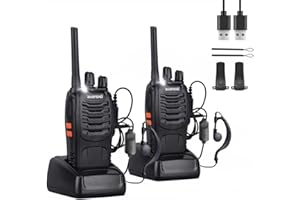 Nineaccy walkie talkies rechargeable walkie talkies long distance 16 Channel Portable walkie talky 2 way radio long range Handheld Transceiver with LED light and earpiece…