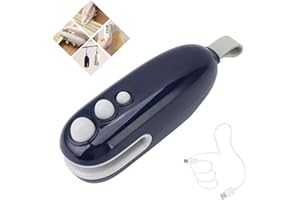 HIYAA Mini Bag Sealer and Heat Sealer with Cutter, Rechargeable Bag Sealer 2 in 1, Portable Handheld Heat Sealer Machine with Magnetic for Keep Food Fresh and Plastic Bags Chip Bags Food Storage-Blue