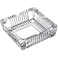 Saqoware Crystal Clear Glass Square Shape Ashtray (4x4in)