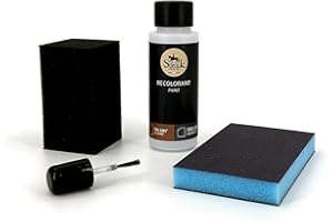 SOFOLK DEPUIS 1989 Sofolk - Kit Retouche Peinture Cuir/Similicuir - Teinture pour Volant de Voiture, Siège Auto, Canapé, Chaussure et Vêtements - Cuir Abimé, Rayé, Griffré, Décoloré (60ml - RAL 8017)