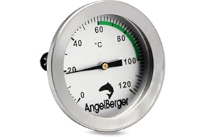 ‎ANGEL-BERGER Angel-Berger Räucherthermometer für Räucherofen Smoker mit Messbereich von 0-120°C Grill