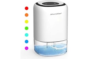 Deumidificatori per bagno – Deumidificatore elettrico Kitette per bagno con serbatoio d'acqua da 1400 ml, deiumidificatore silenzioso per camera da letto, armadio, camper, rimorchio, luce LED a 7