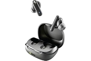 Skullcandy Smoking Buds Wireless Earbuds, Bezprzewodowe Słuchawki z Doskonałym Dźwiękiem i Mikrofonem, 50% Tworzywa z Odzysku, 20 Godzin Słuchania, Słuchawki Bluetooth do iPhone i Android – Czarny